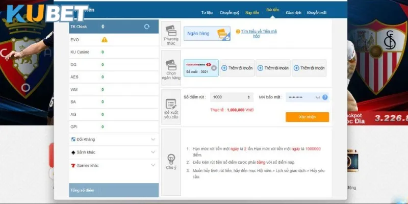 Hướng dẫn các bước rút tiền KUBET đơn giản và nhanh chóng